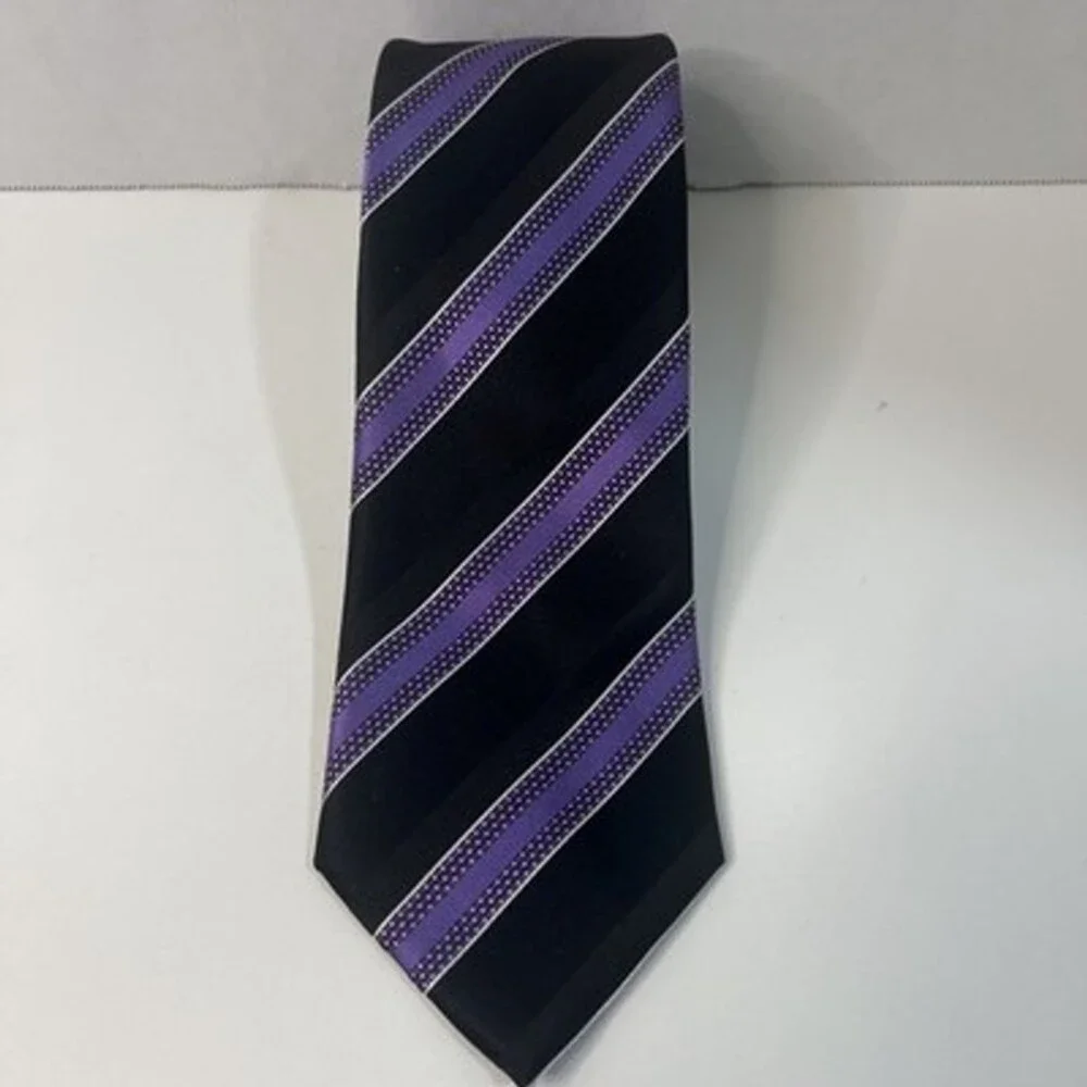 Sean John Black And Purple Striped Men’s Necktie